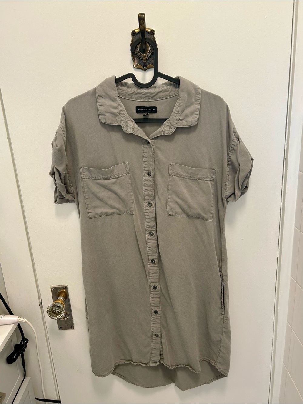 Silver Jeans Co. Women's Olive Green Shirt Dress